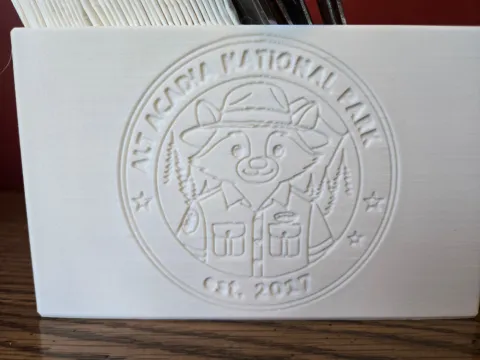 Side showing the logo for Alt Acadia National Park