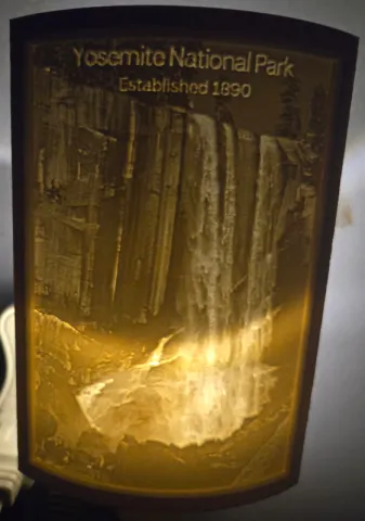 Yosemite National Park Nightlight Lithophane