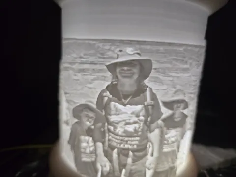 Lithophane photo 2 with light on